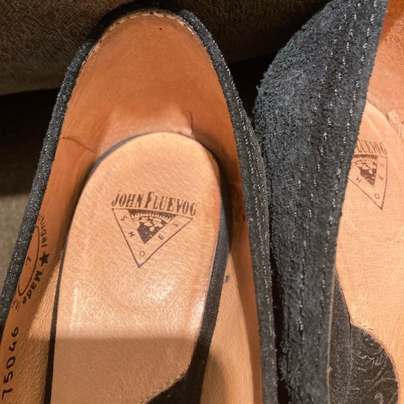 John Fluevog Attention Paris black suede heels - Picture 3 of 8
